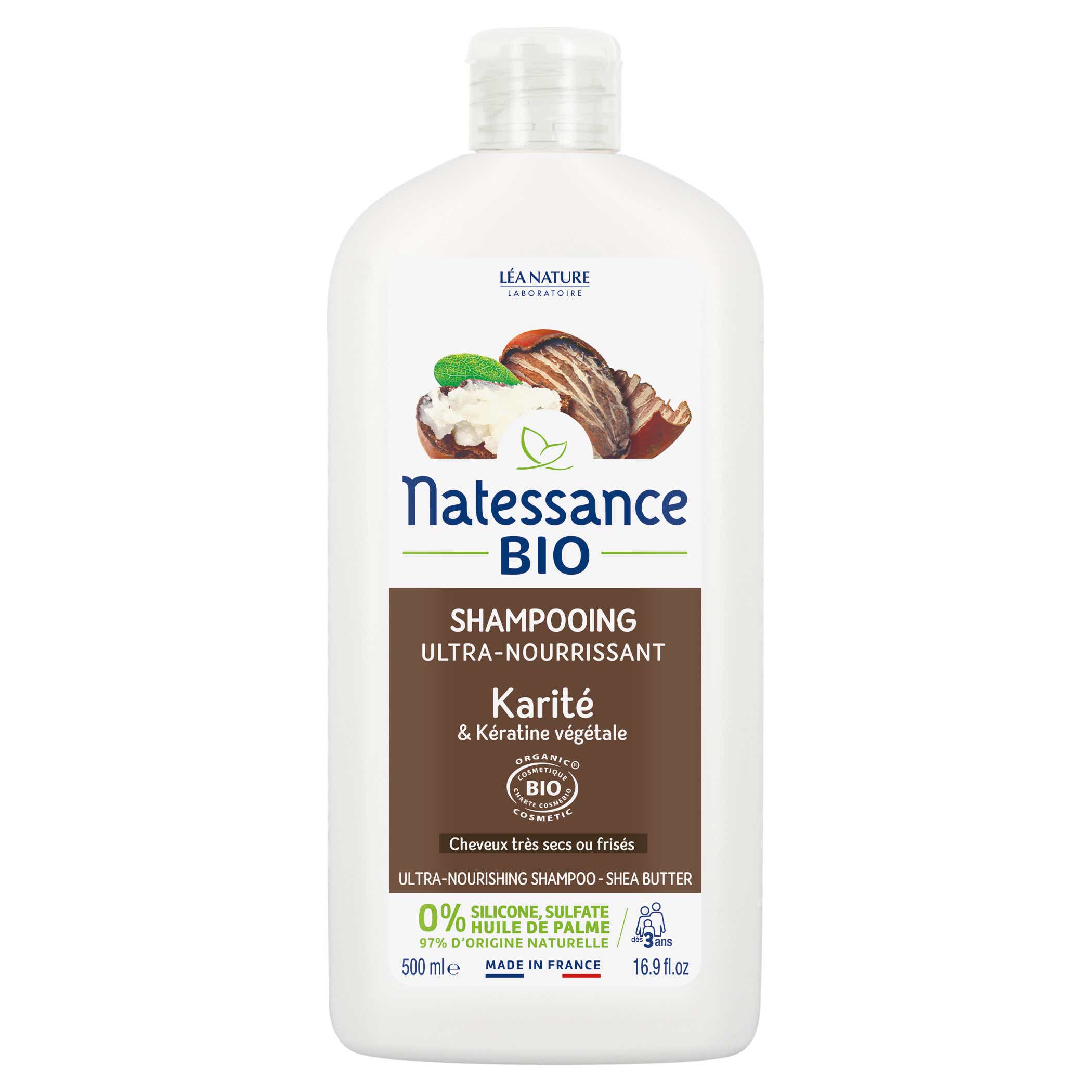 NATESSANCE ORGANIC ULTRA NOURISHING SHAMPOO AND VEGETABLE KERATIN 500ML