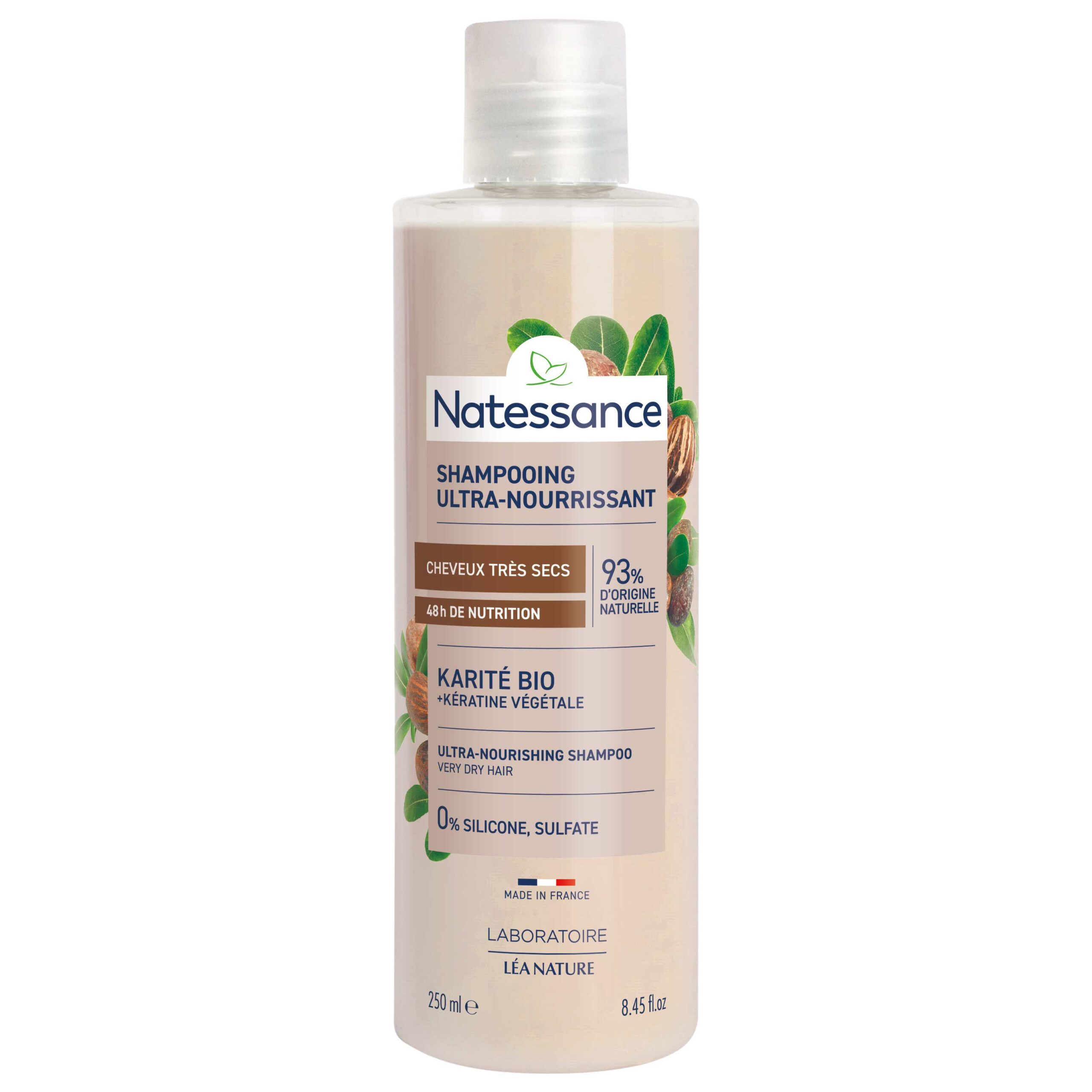 NATESSANCE SHEA SHEA CREAM AND VEGETABLE KERATIN SHAMPOO 250ML