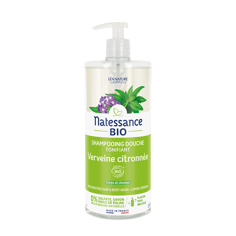 NATESSANCE SHOWER SHAMPOO ORGANIC LEMON VERBENA 1L