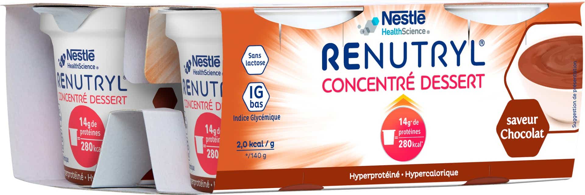 NESTLE HEALTH SCIENCE RENUTRYL CONCENTRATE DESSERT CHOCOLATE FLAVOR 4X140G