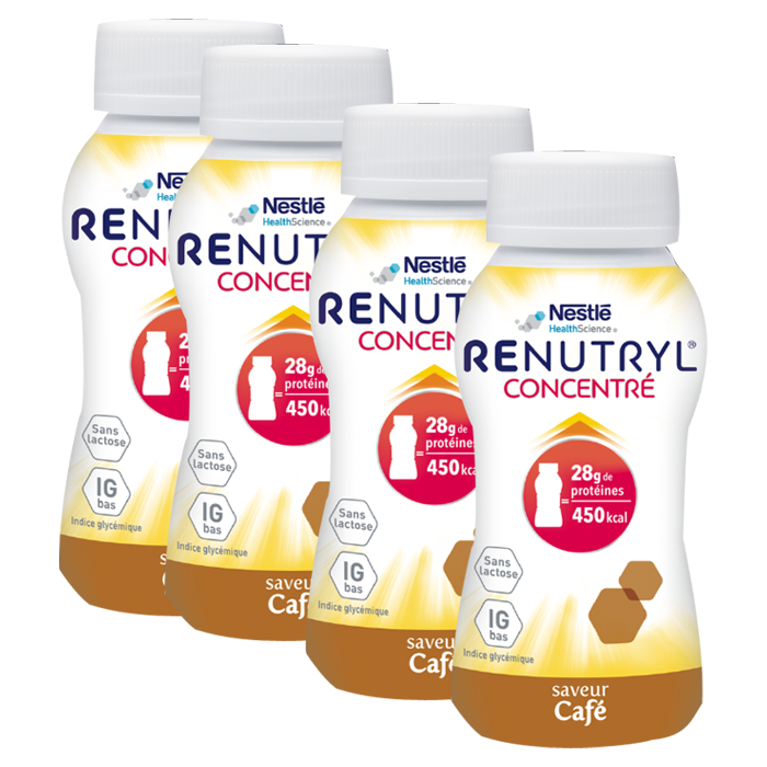 NESTLE HEALTH SCIENCE RENUTRYL COFFEE FLAVOR CONCENTRATE 4 BOTTLES OF 100ML