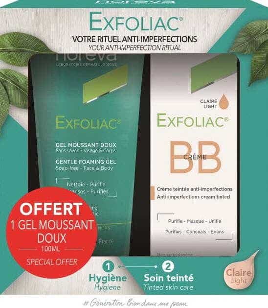 NOREVA EXFOLIAC BOX BOX CLEAR BB CREAM 30ML GENTLE FOAMING GEL 100ML