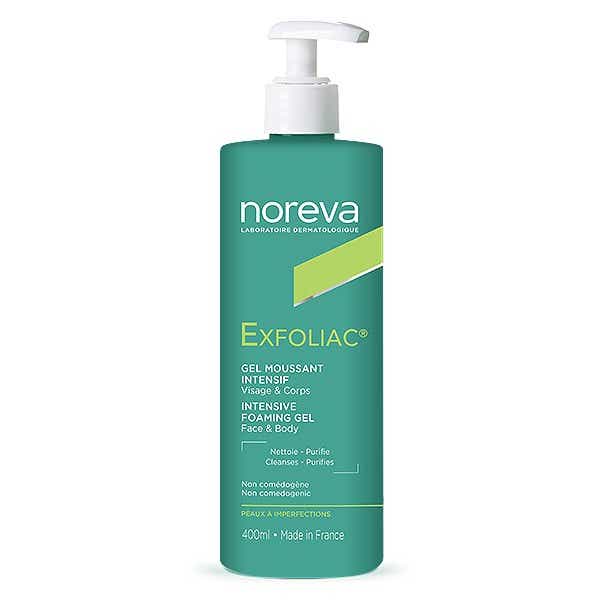 NOREVA EXFOLIAC INTENSIVE FOAMING GEL FOR FACE AND BODY SKIN WITH IMPERFECTIONS 400ML