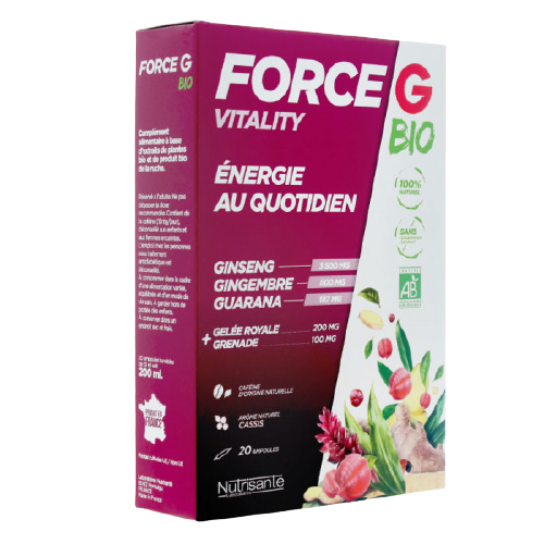 NUTRISANT FORCE G VITALITY DAILY ENERGY ORGANIC 20 BULBS