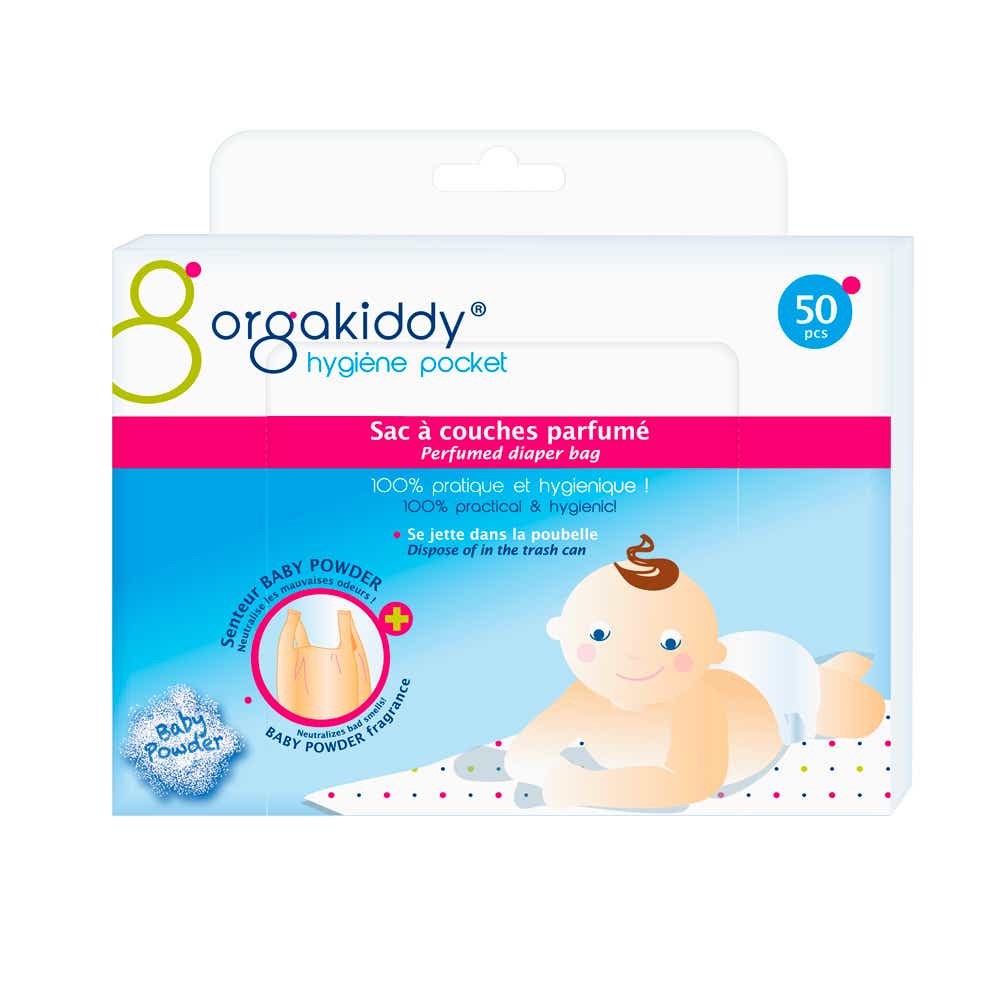 ORGAKIDDY TALC SCENTED DIAPER BAG 50 UNITS
