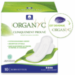 ORGANYC SANITARY TOWELS NORMAL FLOW ORGANIC COTTON 10 TOWELS