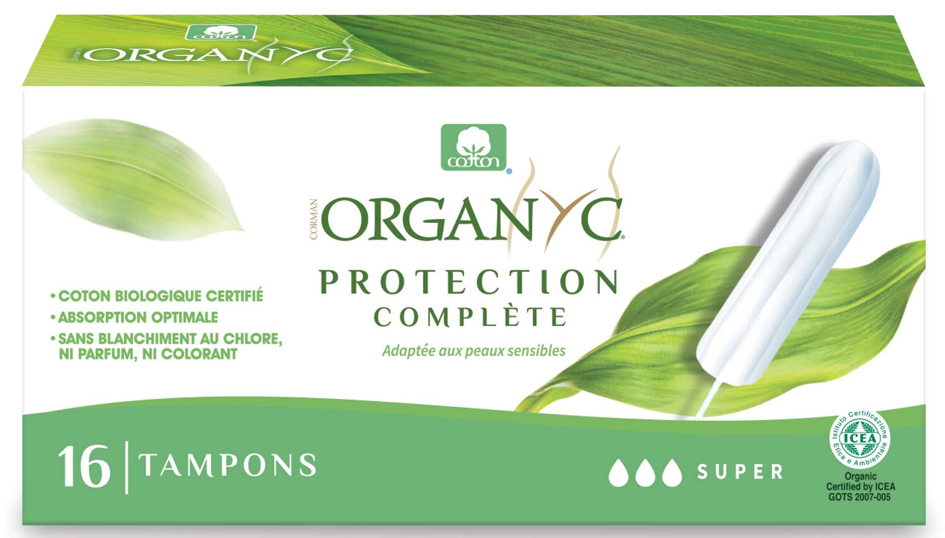ORGANYC SUPER PAD WITHOUT ORGANIC COTTON APPLICATOR 16 PAD