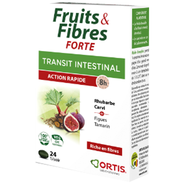 ORTIS INTESTINAL TRANSIT FRUITS STRONG FIBER FAST ACTION 24 TABLETS