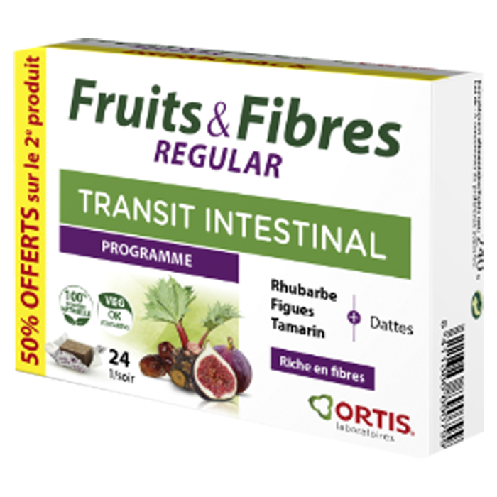 ORTIS INTESTINAL TRANSIT FRUITS STRONG FIBER FAST ACTION 24 CUBES
