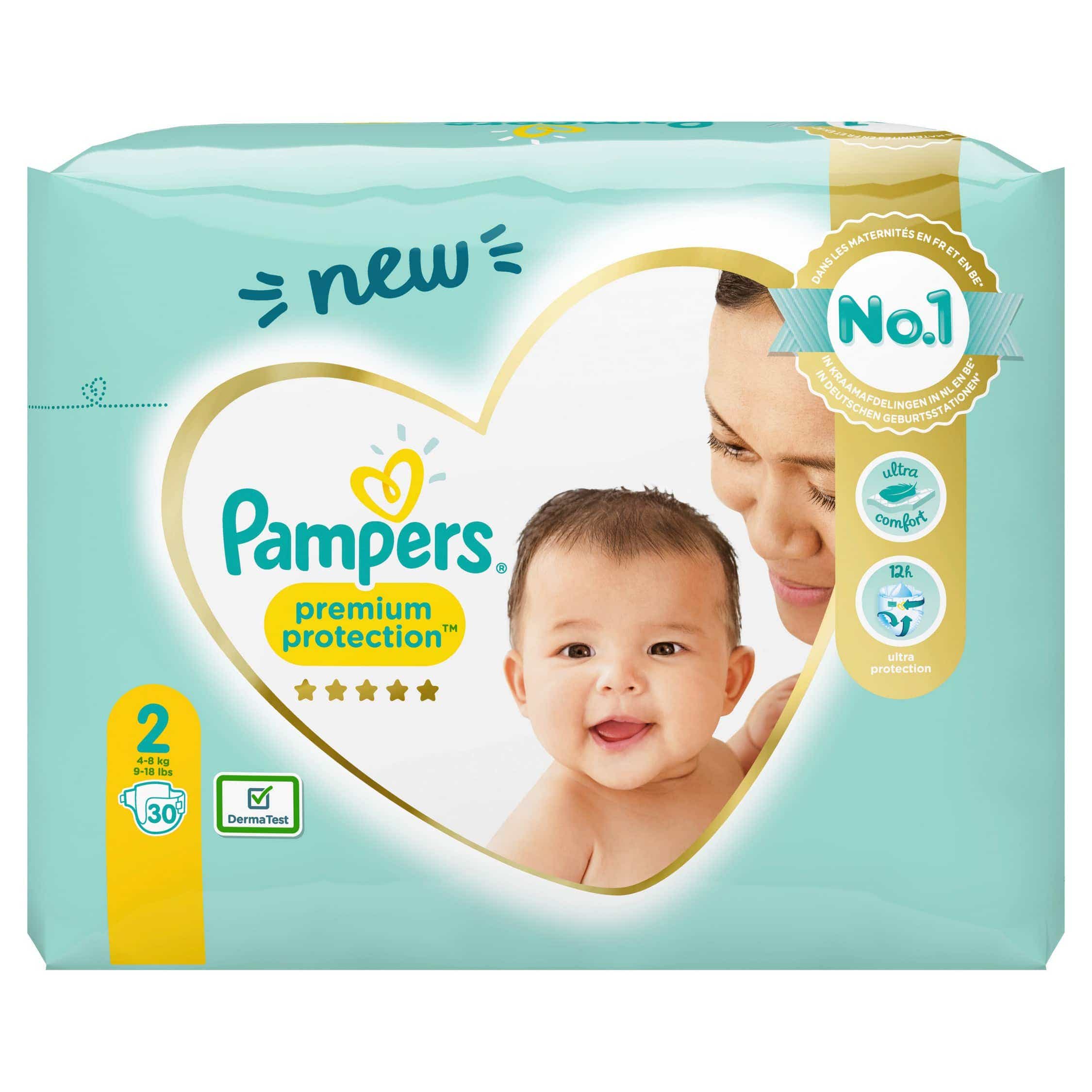 PAMPERS PREMIUM PROTECTION DIAPER T2 4 8 KG 30 UNITS
