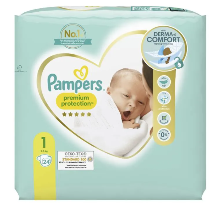 PAMPERS PREMIUM PROTECTION DIAPER SIZE 1 2 TO 5KG 24 LAYERS