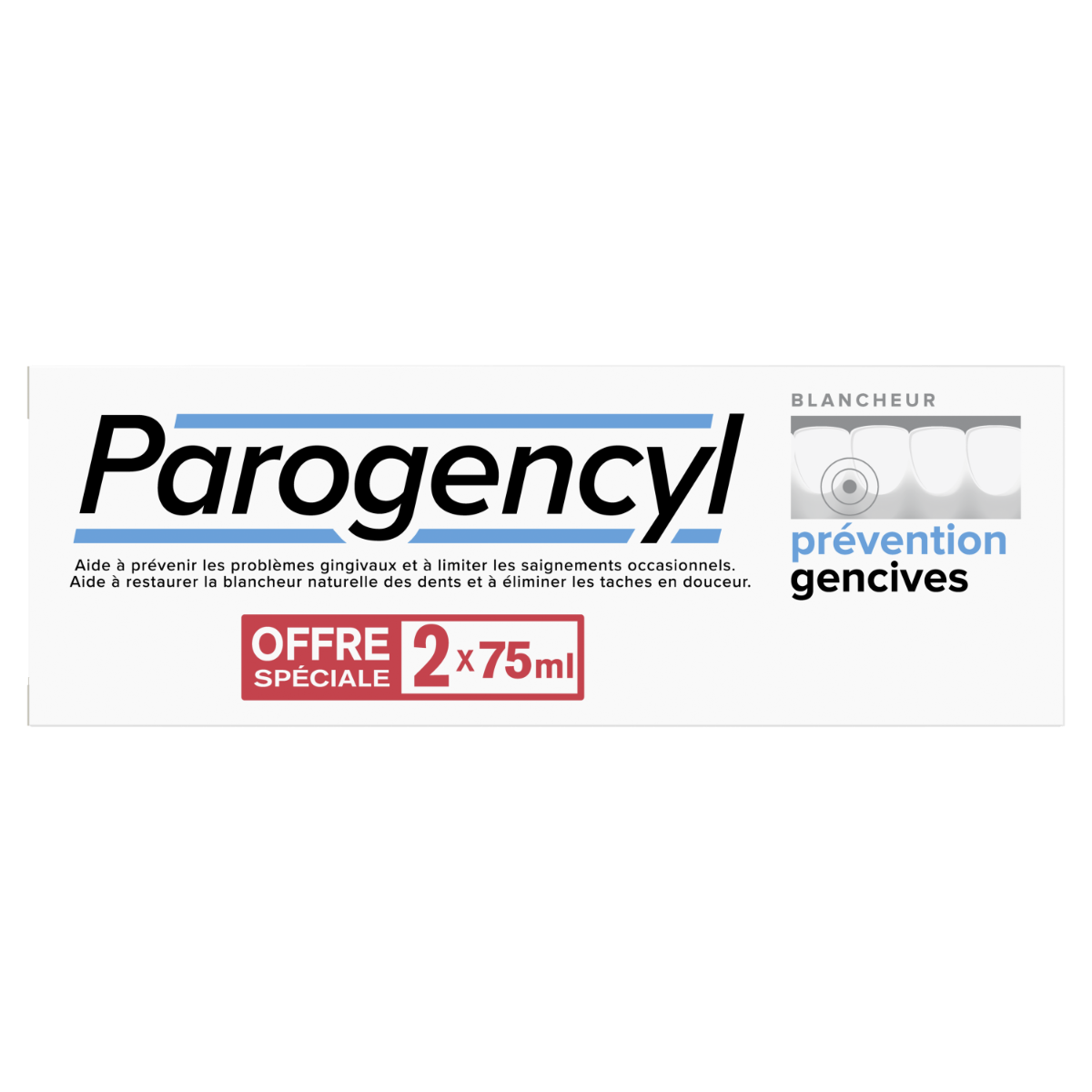 PAROGENCYL TOOTHPASTE PREVENTION GUMS WHITENESS 2X75ML