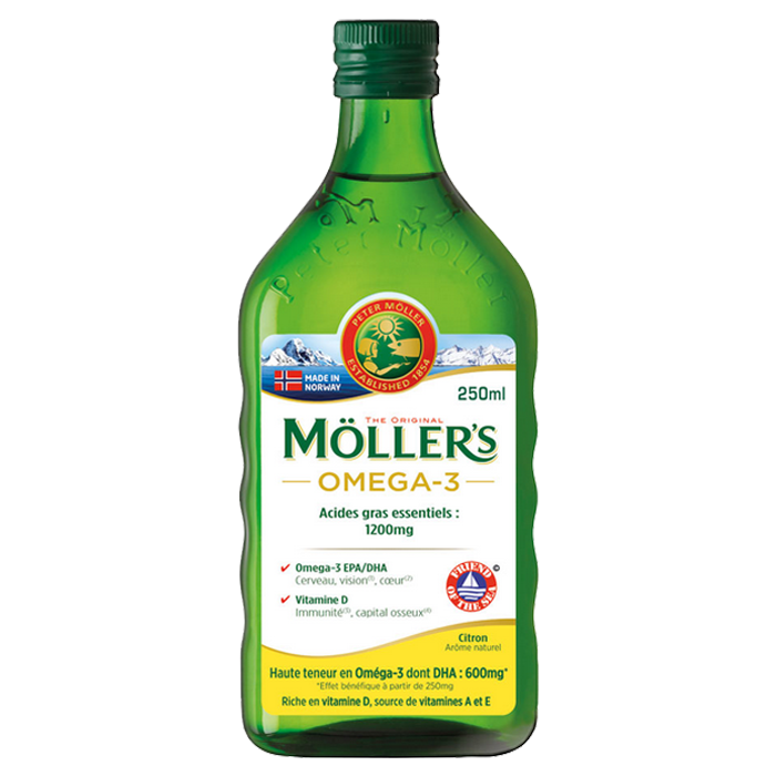 PHARM UP MOLLER S OMEGA 3 COD LIVER OIL LEMON FLAVOR 250ML