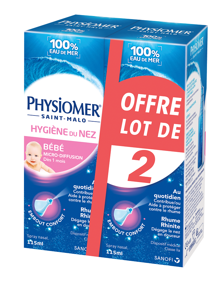PHYSIOMER BABY NOSE HYGIENE MICRO DIFFUSION 2X115ML