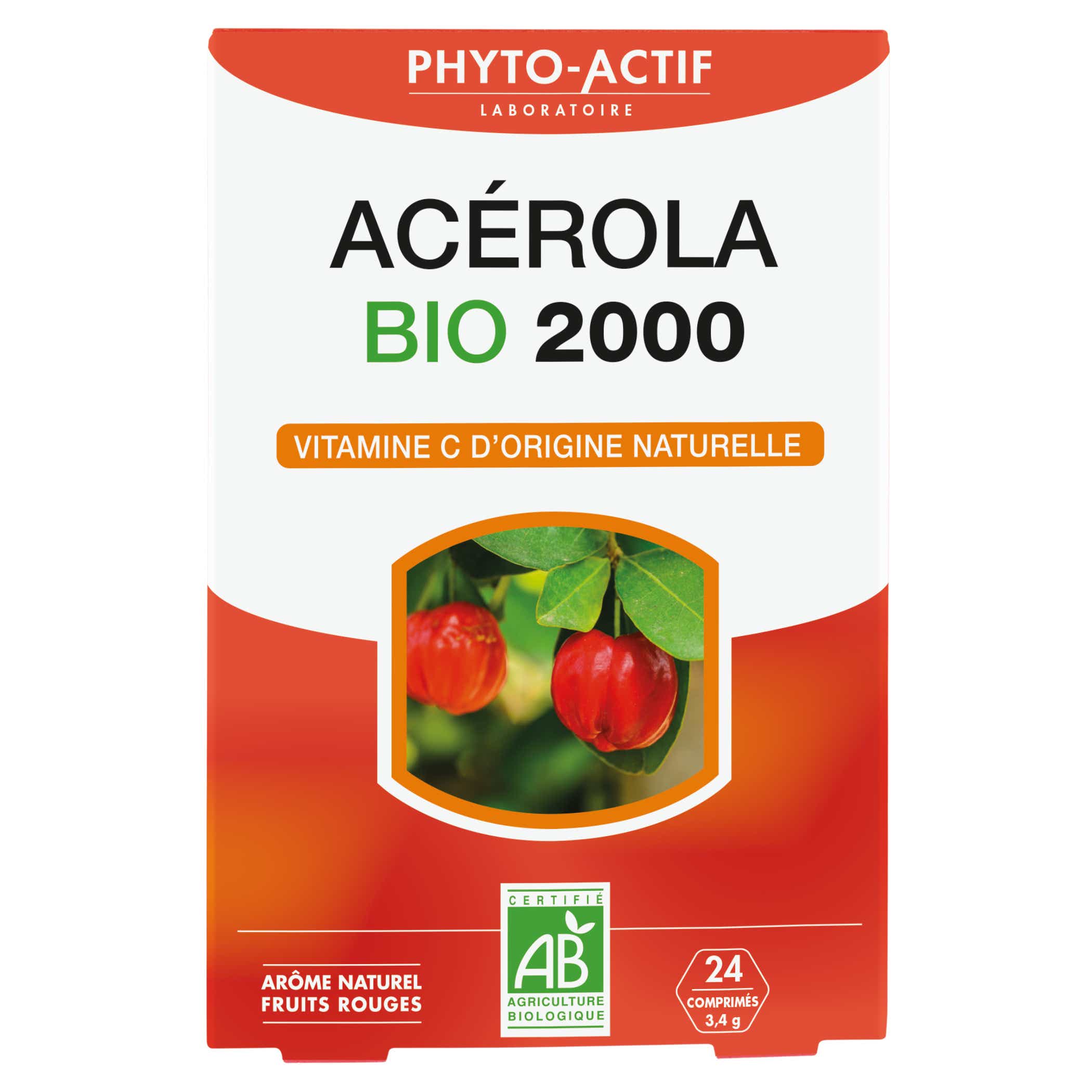 PHYTO ACTIVE ACEROLA ORGANIC 2000 AB 24 TABLETS