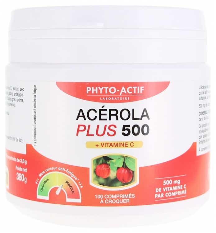 PHYTO ACTIVE ACEROLA PLUS 500 100 DRINKABLE TABLETS