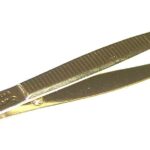 3 INCH GOLDEN TWEEZERS WITH BIAS TIPS REF 221822