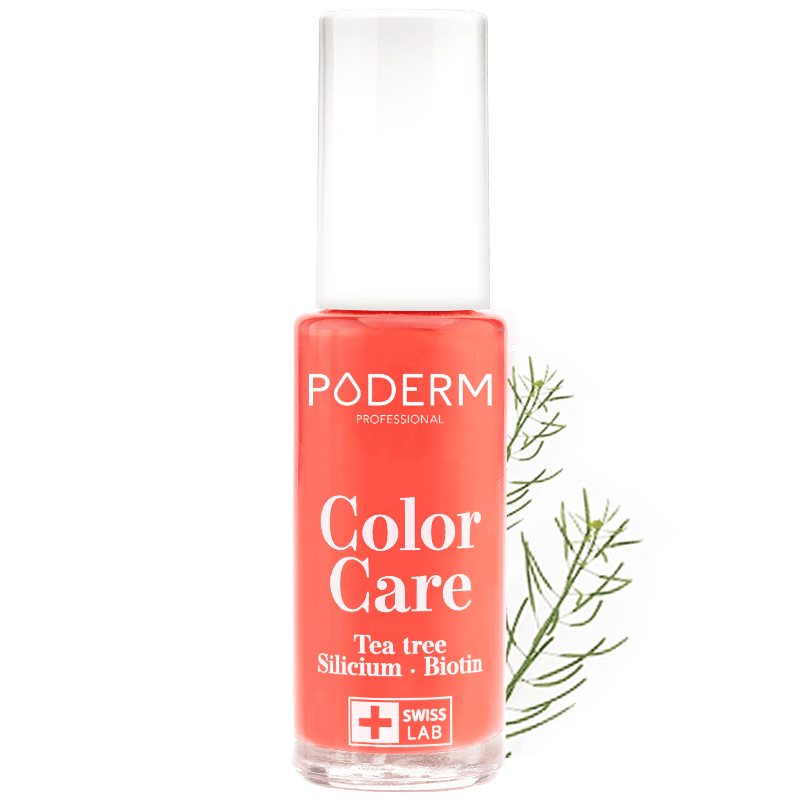PODERM COLOR CARE NAIL POLISH TEA TREE CORAL RED 8ML