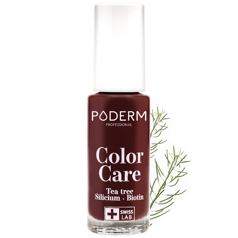 PODERM COLOR CARE NAIL POLISH TEA TREE RED BLACK 8ML