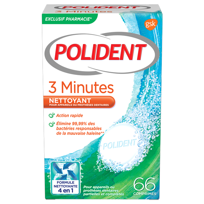 POLIDENT CLEANSER 3 MINUTES 66 TABLETS