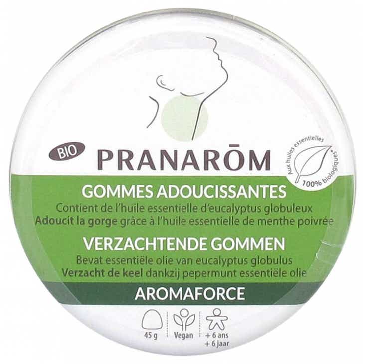PRANAROM AROMAFORCE ORGANIC ENCALYPTUS MINT SOFTENING GUMS 45G