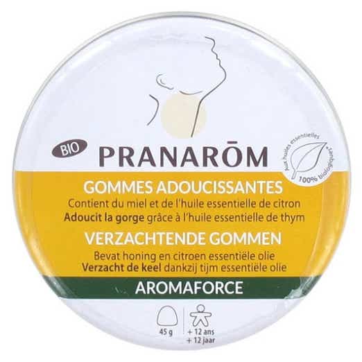PRANAROM AROMAFORCE ORGANIC HONEY LEMON SOFTENING GUMS 45G