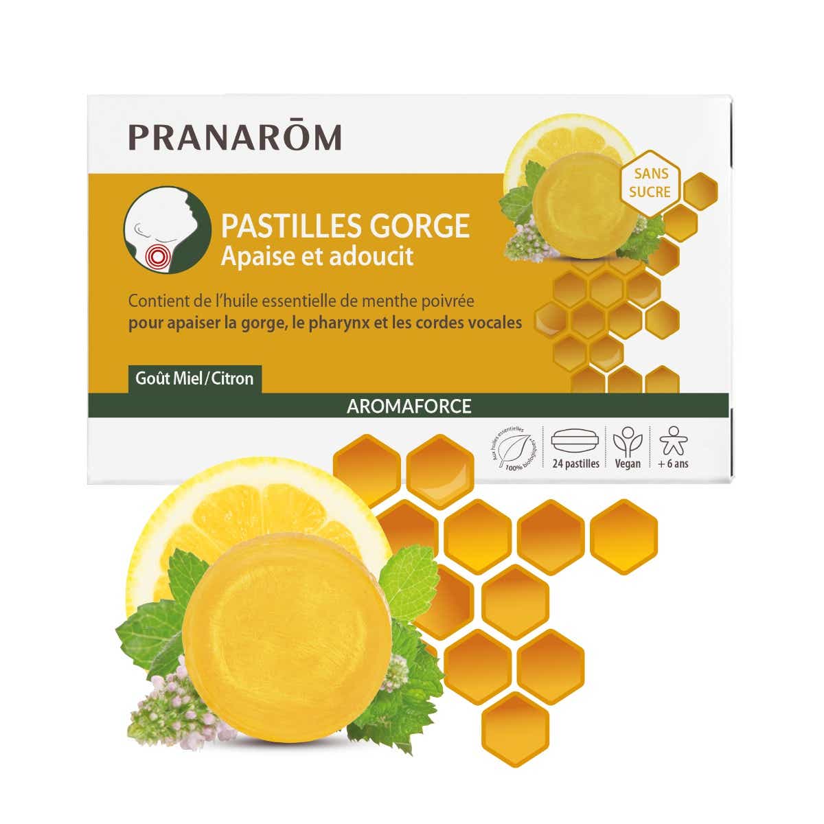 PRANAROM SUGAR-FREE HONEY LEMON TABLETS 24 TABLETS