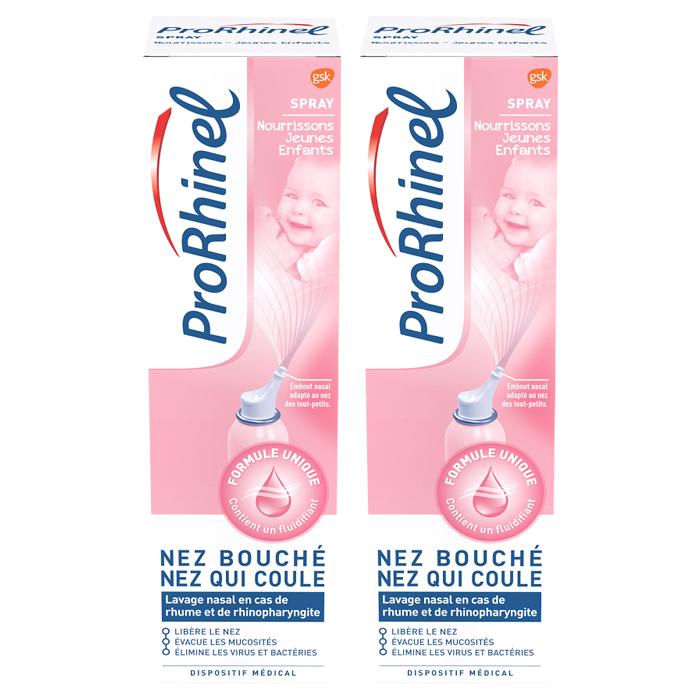 PRORHINEL NASAL SPRAY INFANTS AND YOUNG CHILDREN 2 BOTTLES OF 100ML