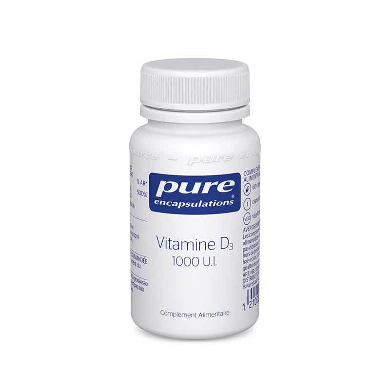 PURE ENCAPSULATIONS VITAMIN D3 1000 IU 60 CAPSULES