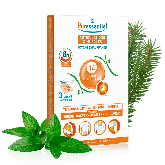 PURESSENTIEL JOINTS 3 HEATING PATCHES WITH 14 ESSENTIAL OILS