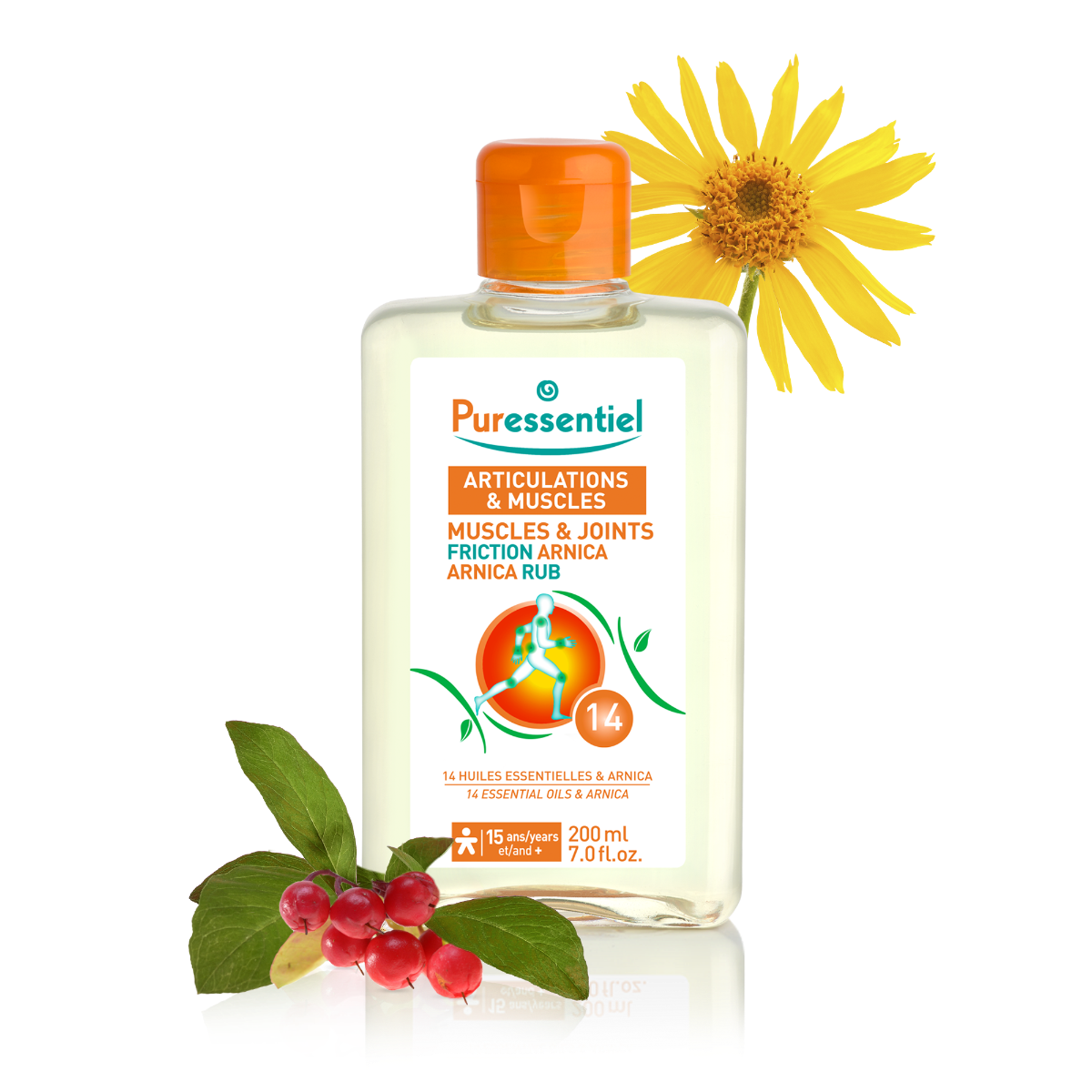 PURESSENTIEL JOINTS MUSCLES FRICTION ARNICA 14 ESSENTIAL OILS 200ML