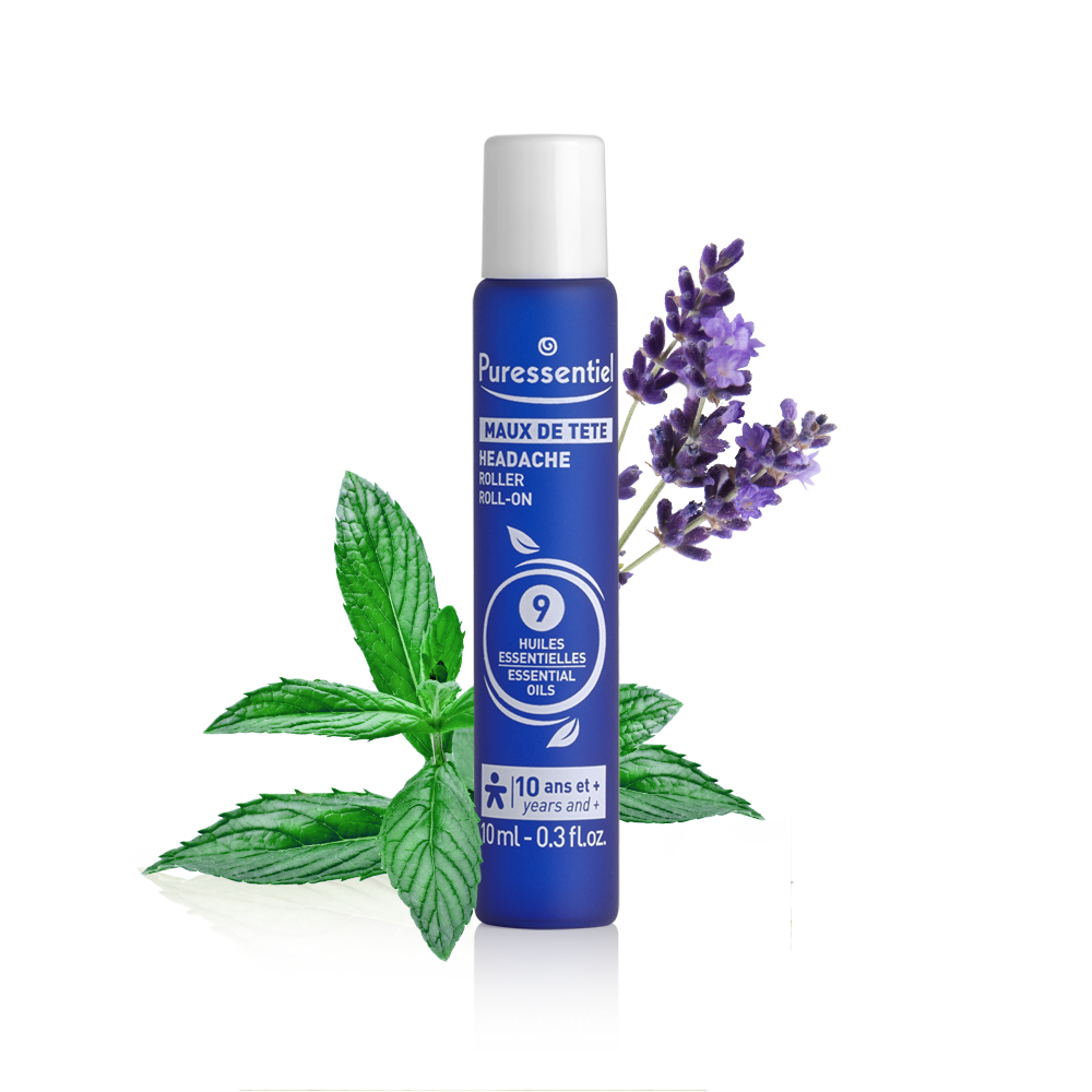 PURESSENTIEL HEADACHE ROLLER WITH 9 ESSENTIAL OILS 10ML