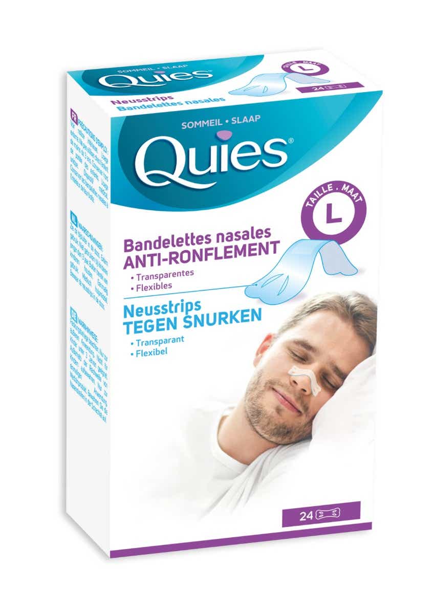 QUIES TRANSPARENT ANTI SNORING NASAL STRIPS LARGE BOX OF 24