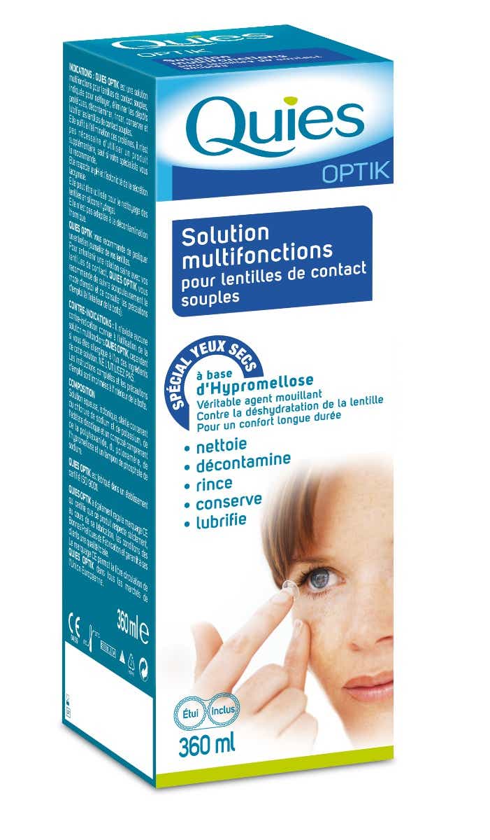 QUIES OPTIK MULTIFUNCTION SOLUTION SOFT CONTACT LENSES 360 ML