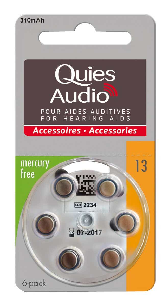 QUIES HEARING BATTERIES MODEL 13 6 PACK