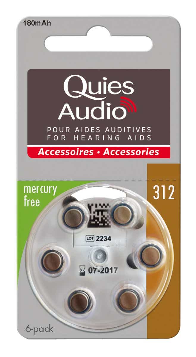 QUIES HEARING BATTERIES MODEL 312 6 PACK