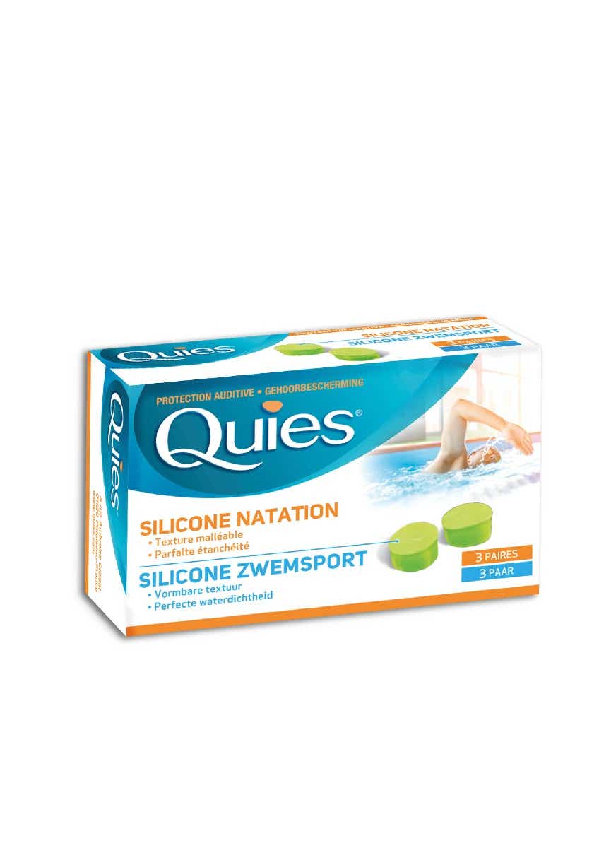 QUIES ADULT SILICONE HEARING PROTECTION SWIMMING FILTER 3 PAIRS