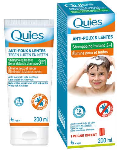 QUIES 3 IN 1 ANTI LICE AND NIT TREATMENT SHAMPOO 200 ML