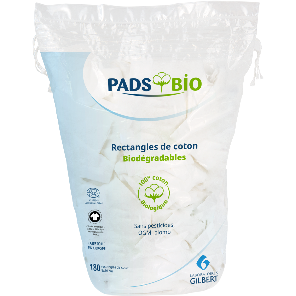 ORGANIC COTTON RECTANGLES 180 UNITS