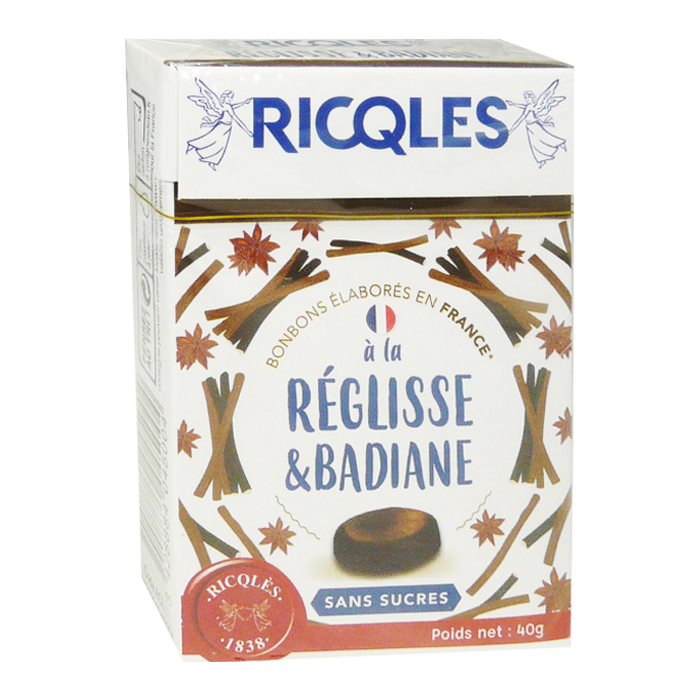 RICQLES SUGAR-FREE CANDY WITH LICORICE BADIANE 40G