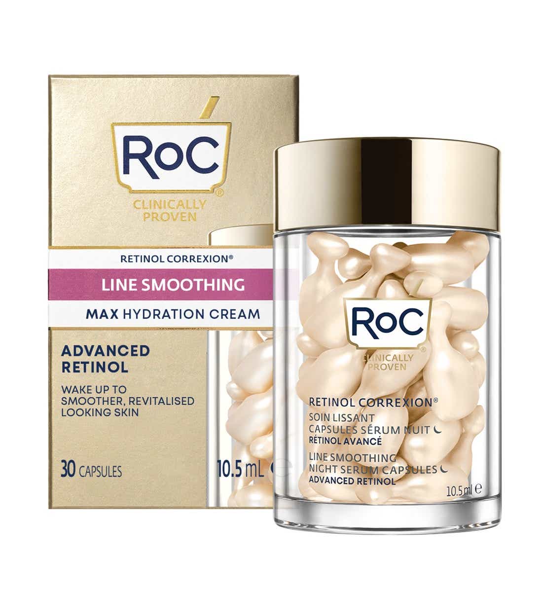 ROC RETINOL CORREXIONR SMOOTHING CARE CAPSULES NIGHT SERUM 30 CAPSULES