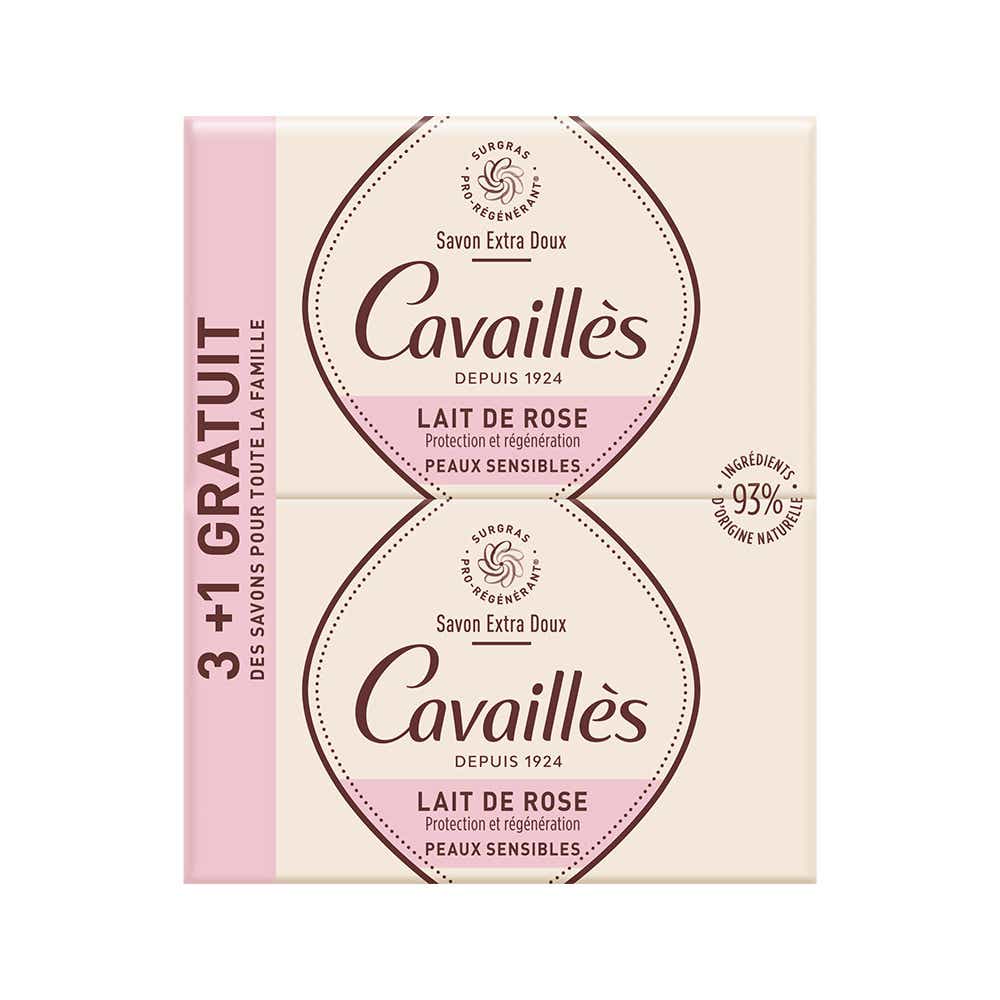 ROGE CAVAILLES EXTRA GENTLE SURGRAS SOAP WITH ROSE MILK 4X250G