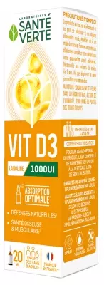 SANTE GREEN VIT D3 1000UI NATURAL DEFENSES BONE HEALTH MUSCULAR 20ML