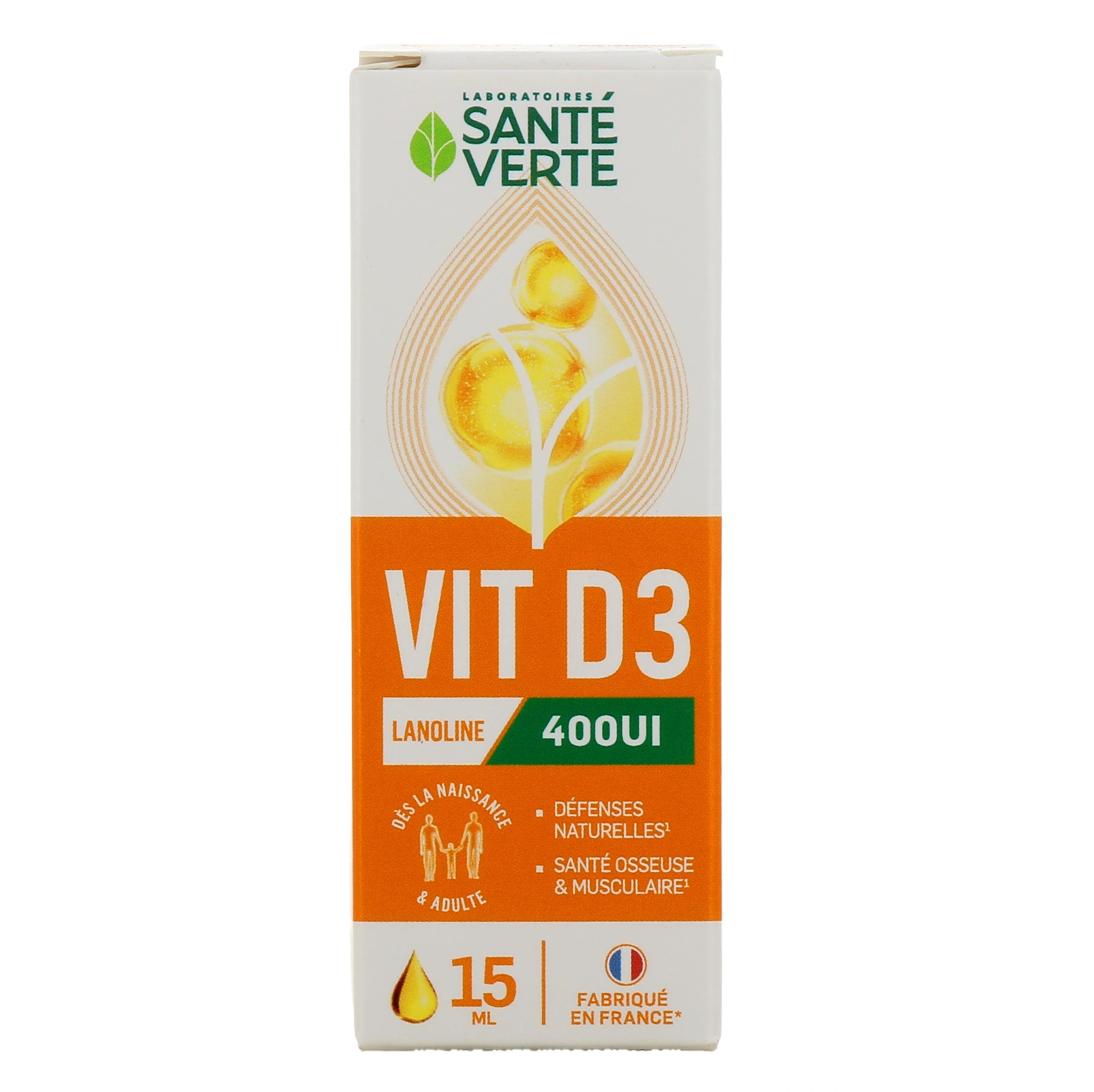 SANTE GREEN VIT D3 400UI NATURAL DEFENSES BONE HEALTH MUSCULAR 15ML