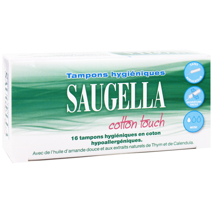 SAUGELLA COTTON TOUCH HYGIENIC PADS MINI 16 UNITS