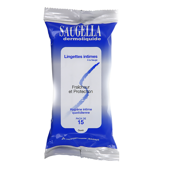 SAUGELLA DERMOLIQUID INTIMATE HYGIENE 15 WIPES
