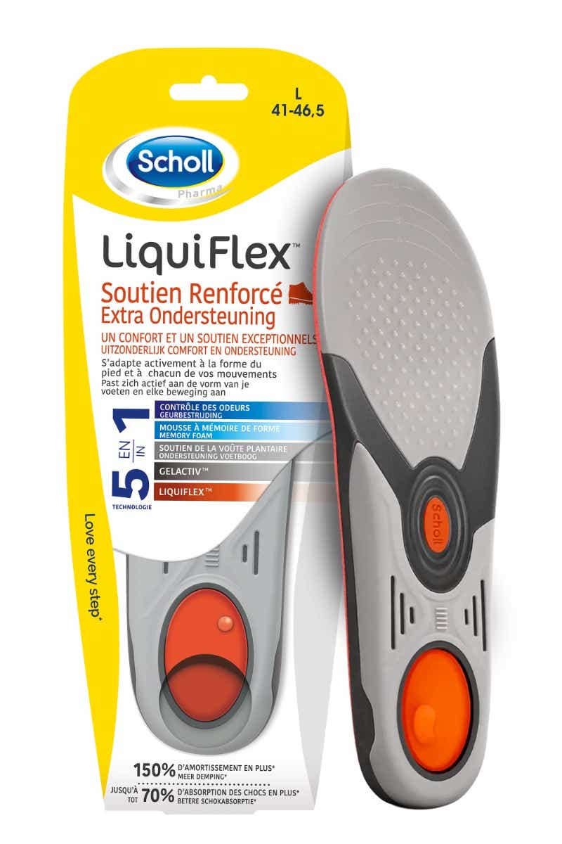 SCHOLL LIQUIFLEX REINFORCED SUPPORT INSOLES SIZE L 41 TO 46 5 1 PAIR