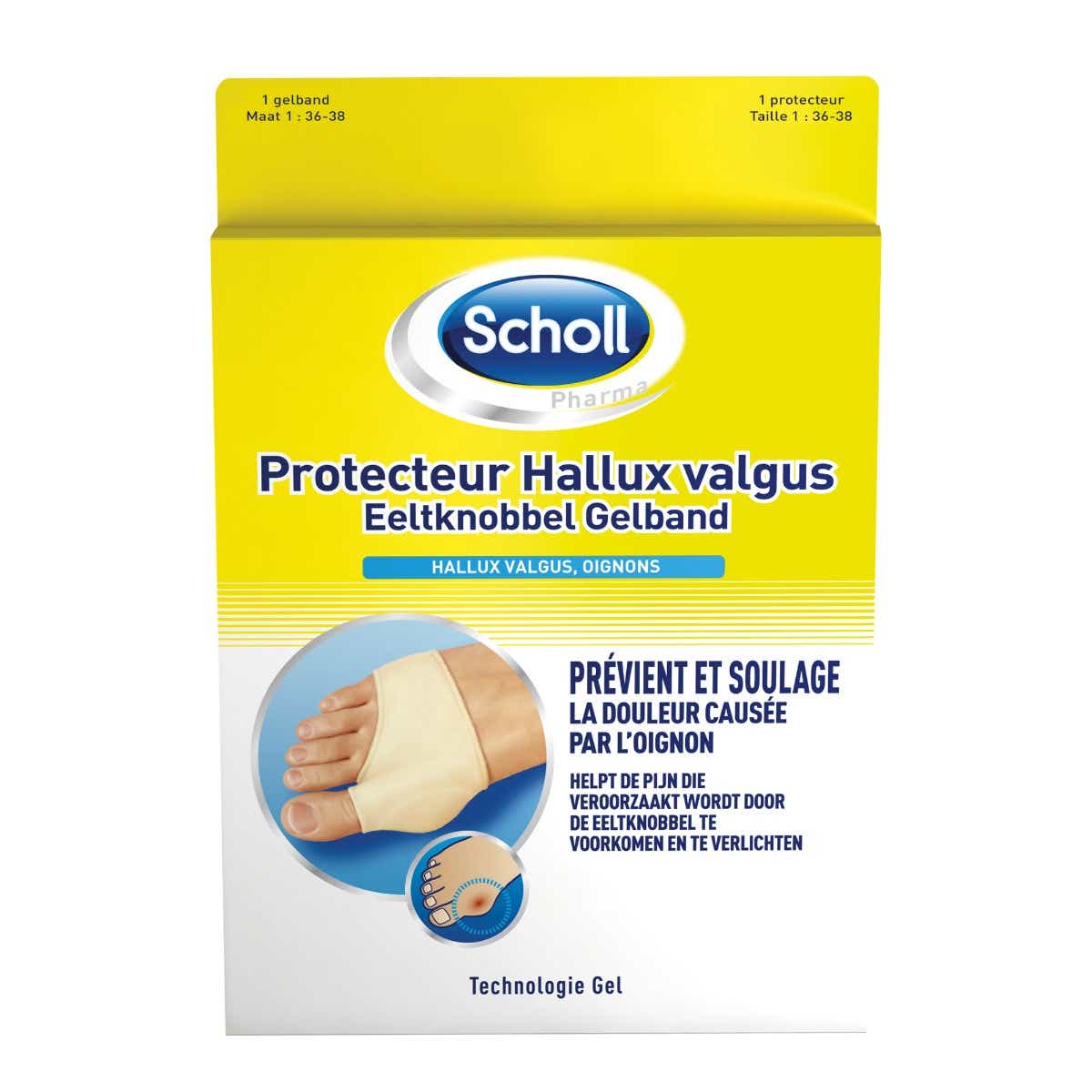 SCHOLL HALLUX VALGUS PROTECTOR SIZE 36 38 1 UNIT