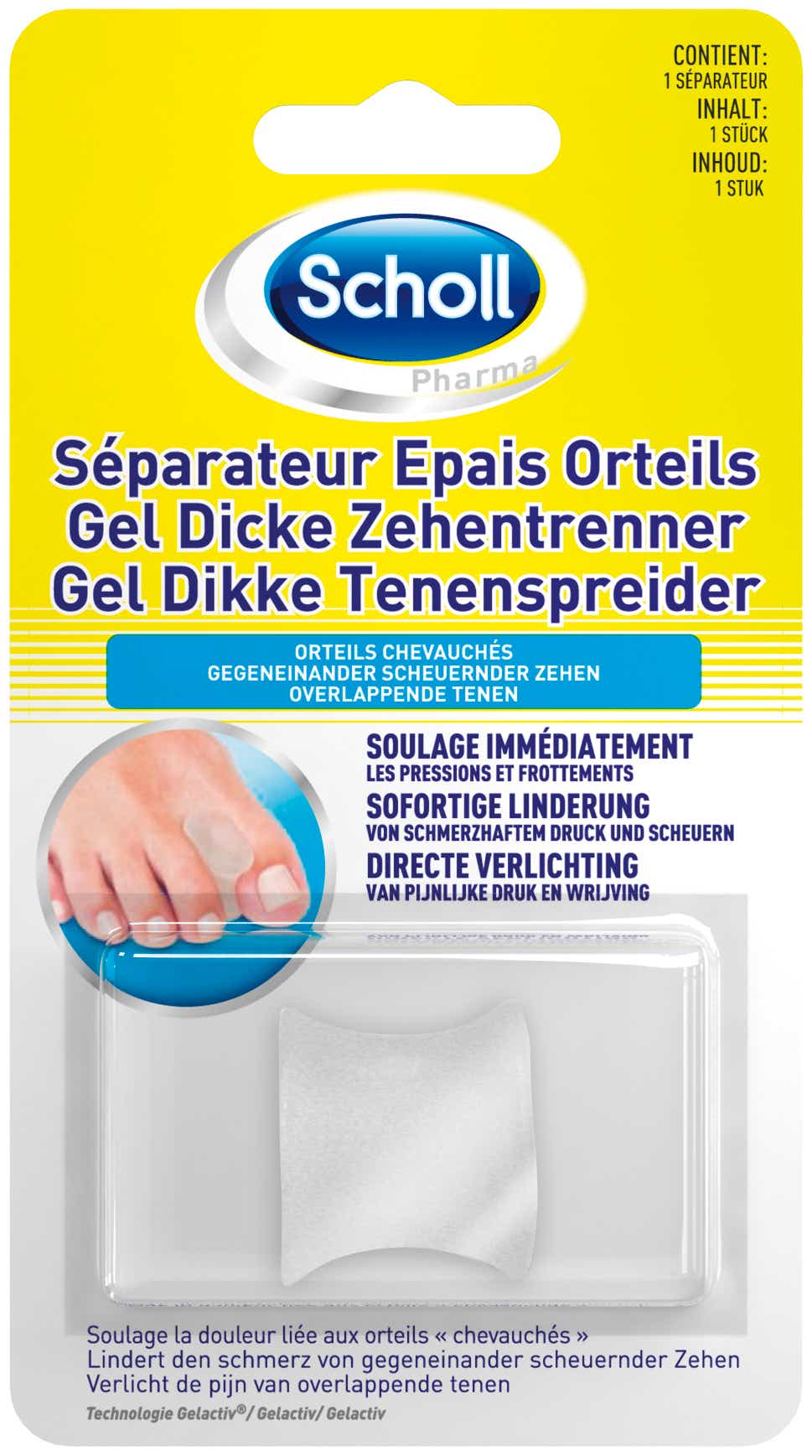SCHOLL THICK GELACTIV TOE SEPARATOR 1 UNIT