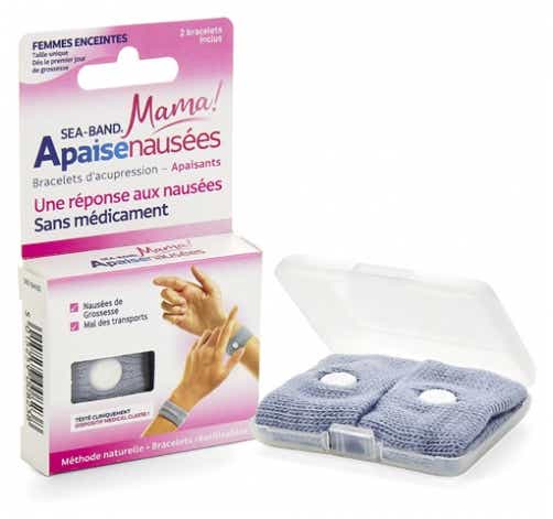 SEABAND MAMA ANTI-NAUSEA BRACELET GRAY PREGNANT WOMEN 2 BRACELETS